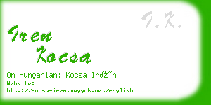 iren kocsa business card